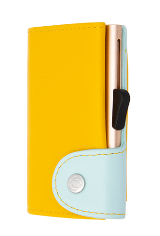 Bright Women Wallets Saffron/ Aqua Champagne gold cardholder